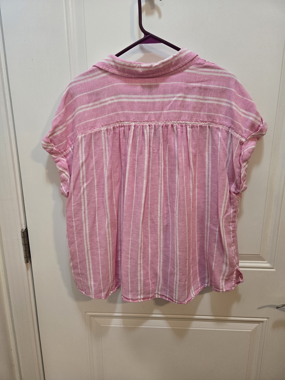 Sonoma Pink and White Striped Button-Down Shirt - Picture 3 of 6
